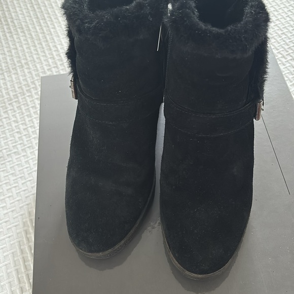 Aquatalia black suede wedge booties, size 9. - Picture 3 of 6